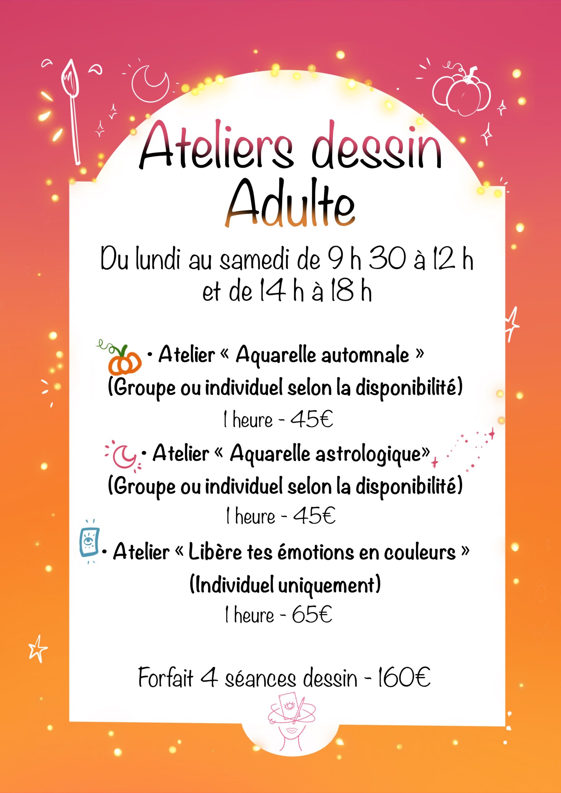 Liste des ateliers pour adultes.